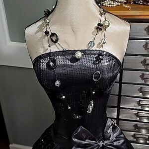 Signed Necklace Crystal beads size 36.4 in length.